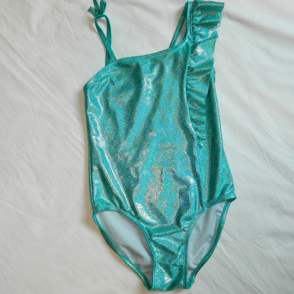 Girls size 10 Swimsuit Aqua Shimmer
